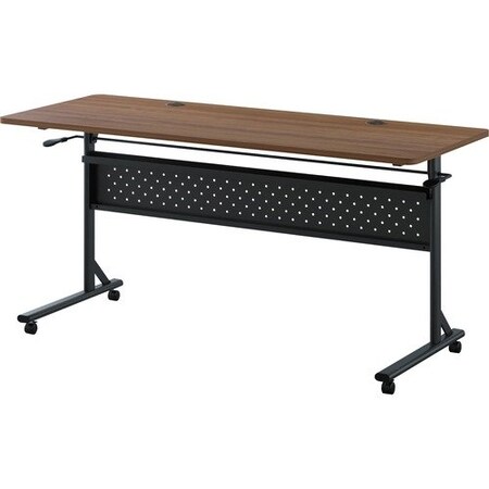 LORELL Table, Flip/Nesting, w/Modesty Panel, 60inx24inx29-1/2in, Walnut LLR60764
